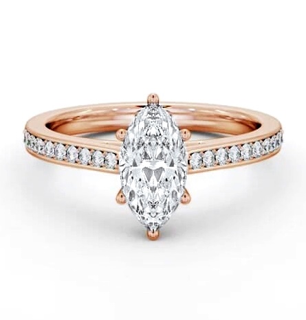 Marquise Diamond 6 Prong Engagement Ring 9K Rose Gold Solitaire ENMA25S_RG_THUMB1