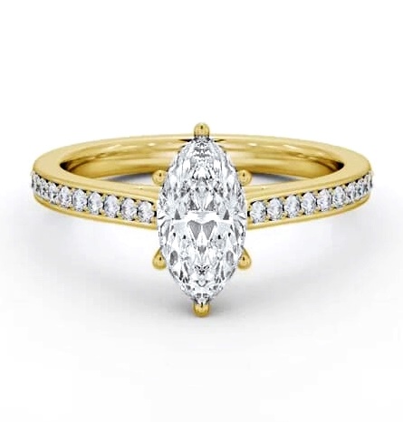 Marquise Diamond 6 Prong Engagement Ring 18K Yellow Gold Solitaire ENMA25S_YG_THUMB1