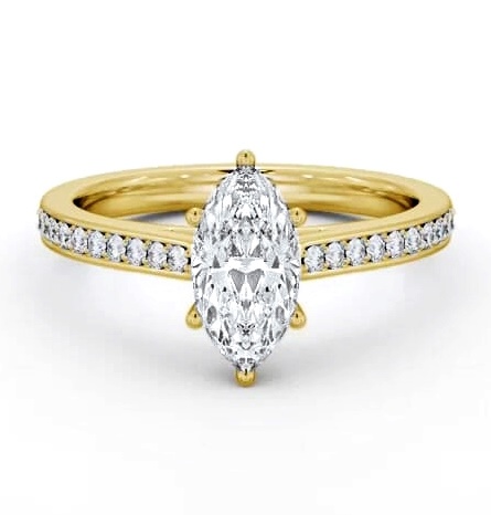 Marquise Diamond 6 Prong Engagement Ring 18K Yellow Gold Solitaire ENMA25S_YG_THUMB2 