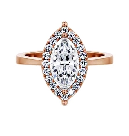 Halo Marquise Diamond Cluster Engagement Ring 18K Rose Gold ENMA26_RG_THUMB1