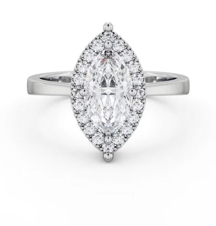 Halo Marquise Diamond Cluster Engagement Ring 18K White Gold ENMA26_WG_THUMB2 