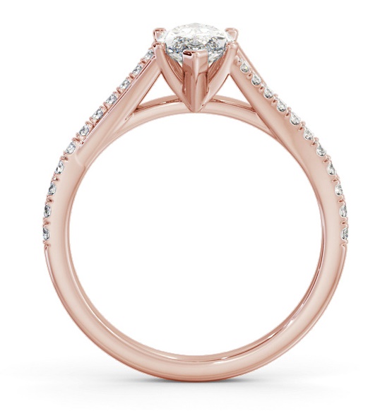 Marquise Ring 9K Rose Gold Solitaire with Offset Side Stones ENMA26S_RG_THUMB1 