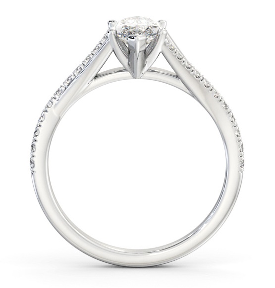 Marquise Diamond Engagement Ring 18K White Gold Solitaire with Offset Side Stones ENMA26S_WG_THUMB1 