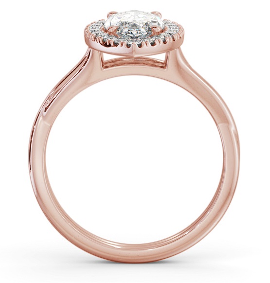 Halo Marquise Diamond Crossover Band Engagement Ring 9K Rose Gold ENMA27_RG_THUMB1 
