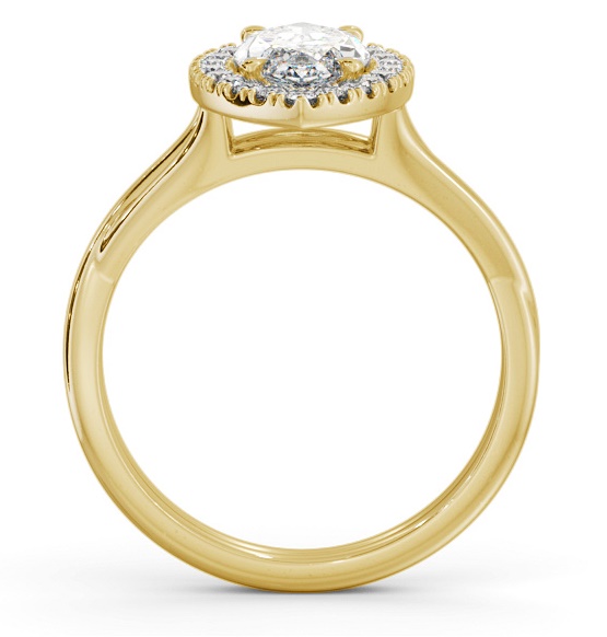 Halo Marquise Diamond Crossover Band Engagement Ring 18K Yellow Gold ENMA27_YG_THUMB1 
