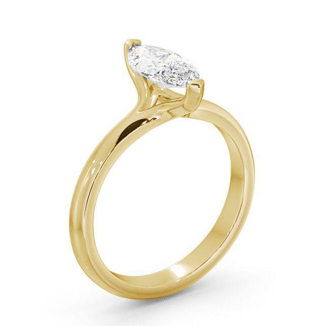 Marquise Diamond Engagement Ring 9K Yellow Gold Solitaire - Faith ENMA2_YG_HAND