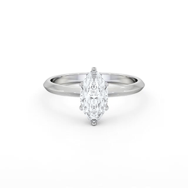 Marquise Diamond Engagement Ring 18K White Gold Solitaire - Zahira ENMA30_WG_HAND