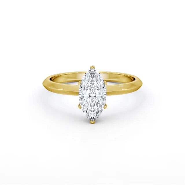 Marquise Diamond Engagement Ring 18K Yellow Gold Solitaire - Zahira ENMA30_YG_HAND