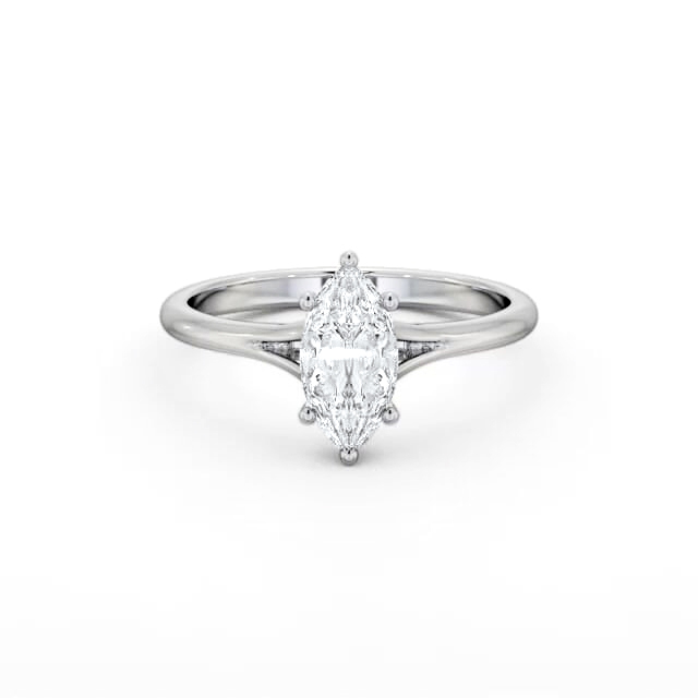 Marquise Diamond Engagement Ring 18K White Gold Solitaire - Addaline ENMA31_WG_HAND