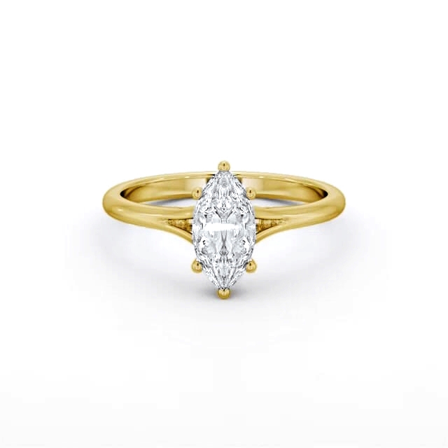 Marquise Diamond Engagement Ring 18K Yellow Gold Solitaire - Addaline ENMA31_YG_HAND