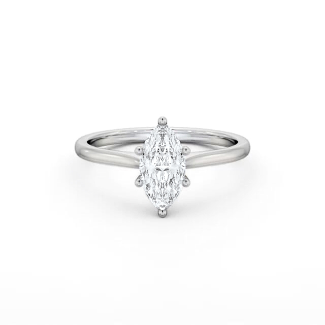 Marquise Diamond Engagement Ring 18K White Gold Solitaire - Azaria ENMA32_WG_HAND