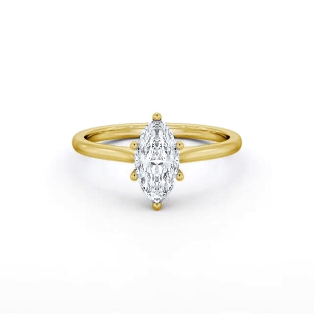 Marquise Diamond Engagement Ring 18K Yellow Gold Solitaire - Azaria ENMA32_YG_HAND