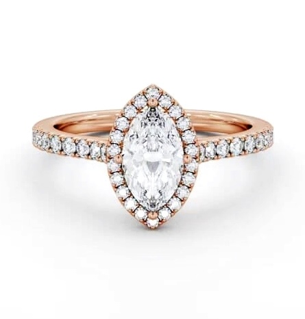 Halo Marquise Diamond Classic Engagement Ring 9K Rose Gold ENMA33_RG_THUMB1