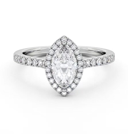 Halo Marquise Diamond Classic Engagement Ring 18K White Gold ENMA33_WG_THUMB2 