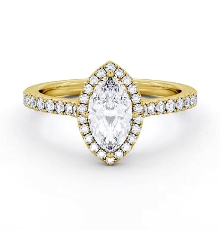 Halo Marquise Diamond Classic Engagement Ring 9K Yellow Gold ENMA33_YG_THUMB1