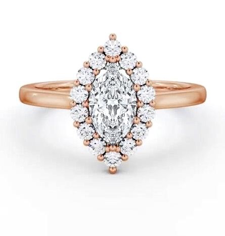 Halo Marquise Diamond Elegant Style Engagement Ring 9K Rose Gold ENMA34_RG_THUMB1