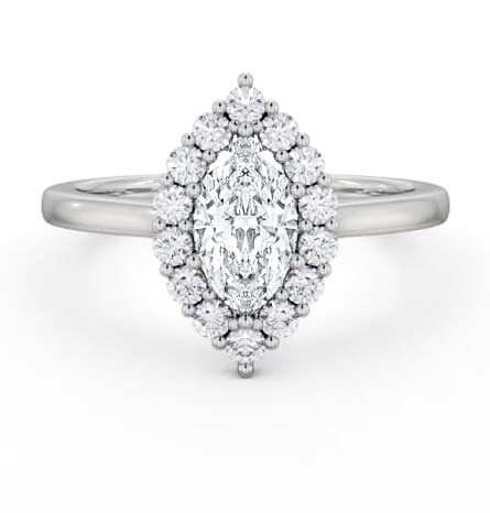 Halo Marquise Diamond Elegant Style Engagement Ring 18K White Gold ENMA34_WG_THUMB2 