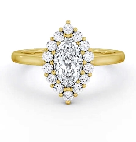 Halo Marquise Diamond Elegant Style Engagement Ring 18K Yellow Gold ENMA34_YG_THUMB1