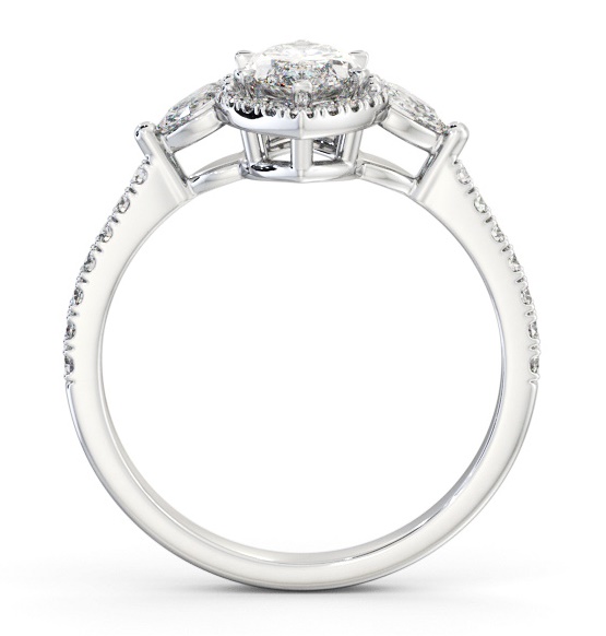 Halo Marquise with Pear Diamond Engagement Ring 18K White Gold ENMA35_WG_THUMB1 
