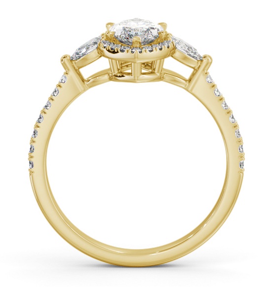 Halo Marquise with Pear Diamond Engagement Ring 9K Yellow Gold ENMA35_YG_THUMB1 