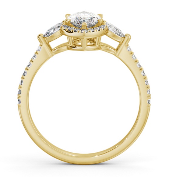 Halo Marquise with Pear Diamond Engagement Ring 18K Yellow Gold ENMA35_YG_THUMB1 