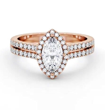 Halo Marquise Diamond Split Band Engagement Ring 18K Rose Gold ENMA36_RG_THUMB1