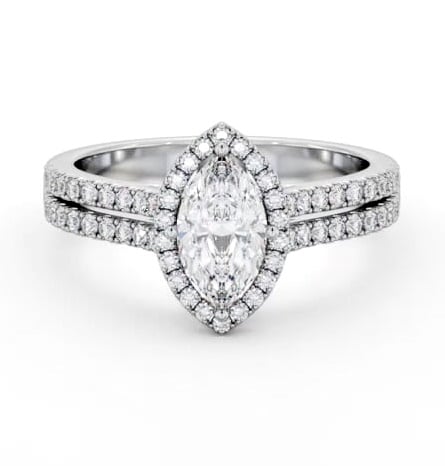 Halo Marquise Diamond Split Band Engagement Ring 18K White Gold ENMA36_WG_THUMB2 