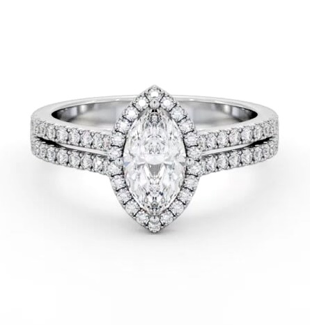 Halo Marquise Diamond Split Band Engagement Ring 9K White Gold ENMA36_WG_THUMB2 