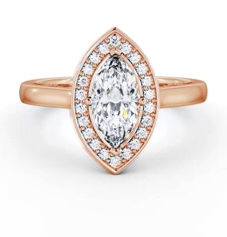 Marquise Diamond with A Channel Set Halo Engagement Ring 9K Rose Gold ENMA37_RG_THUMB1