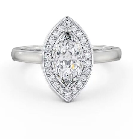 Marquise Diamond with A Channel Set Halo Engagement Ring 18K White Gold ENMA37_WG_THUMB2 