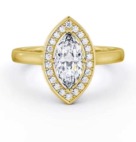 Marquise Diamond with A Channel Set Halo Ring 18K Yellow Gold ENMA37_YG_THUMB2 
