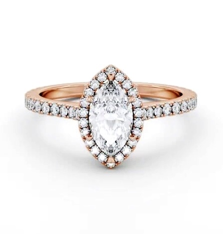 Halo Marquise Ring with Diamond Set Supports 9K Rose Gold ENMA38_RG_THUMB1