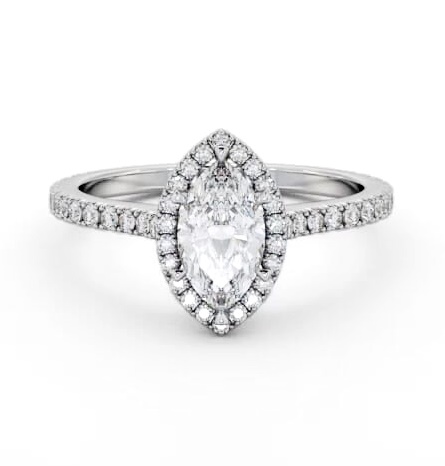 Halo Marquise Ring with Diamond Set Supports 9K White Gold ENMA38_WG_THUMB2 