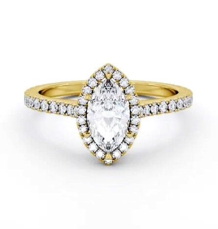 Halo Marquise Ring with Diamond Set Supports 9K Yellow Gold ENMA38_YG_THUMB1