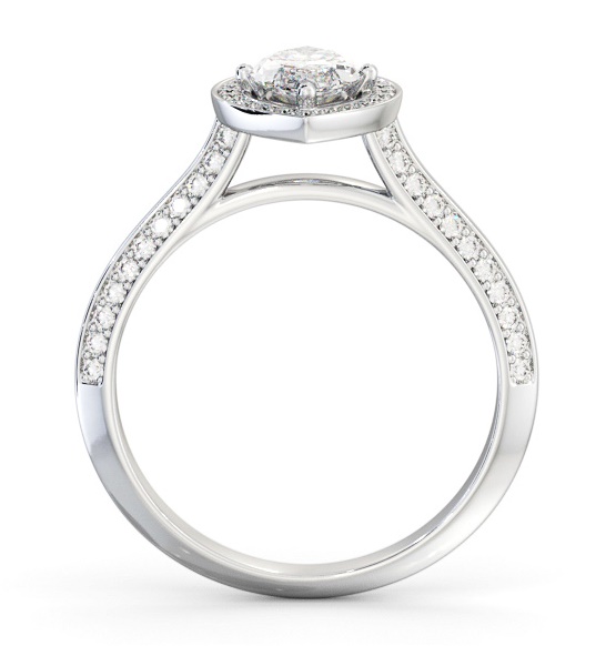 Halo Marquise Diamond with Knife Edge Band Engagement Ring 18K White Gold ENMA39_WG_THUMB1 
