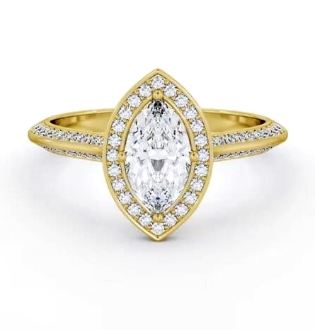 Halo Marquise Diamond with Knife Edge Band Ring 18K Yellow Gold ENMA39_YG_THUMB2 