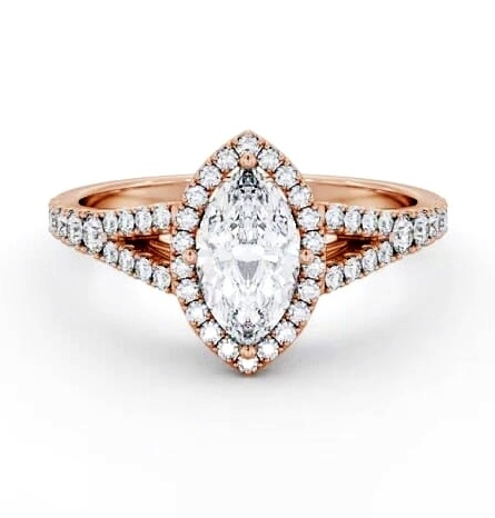 Halo Marquise Diamond Split Band Engagement Ring 18K Rose Gold ENMA40_RG_THUMB1