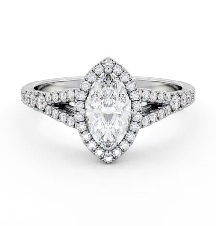Halo Marquise Diamond Split Band Engagement Ring 18K White Gold ENMA40_WG_THUMB2 