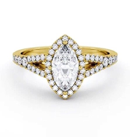 Halo Marquise Diamond Split Band Engagement Ring 18K Yellow Gold ENMA40_YG_THUMB1