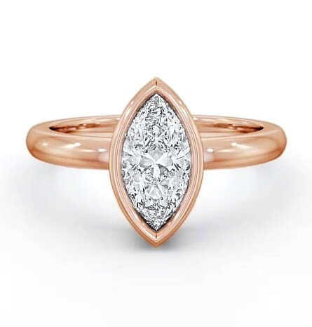 Marquise Diamond Open Bezel Engagement Ring 9K Rose Gold Solitaire ENMA4_RG_THUMB1