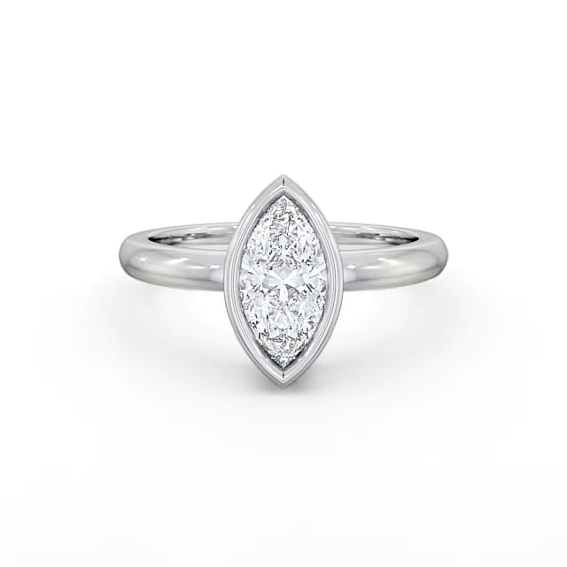 Marquise Diamond Engagement Ring 18K White Gold Solitaire - Clarissa ENMA4_WG_HAND