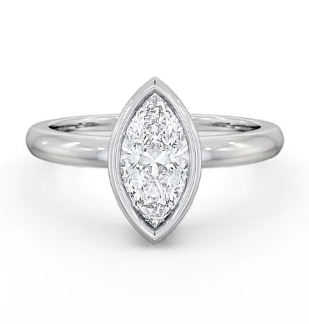 Marquise Diamond Open Bezel Engagement Ring Platinum Solitaire ENMA4_WG_THUMB2 