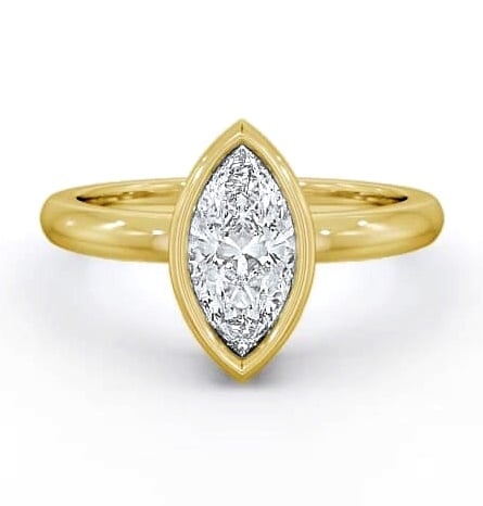 Marquise Diamond Open Bezel Engagement Ring 18K Yellow Gold Solitaire ENMA4_YG_THUMB1