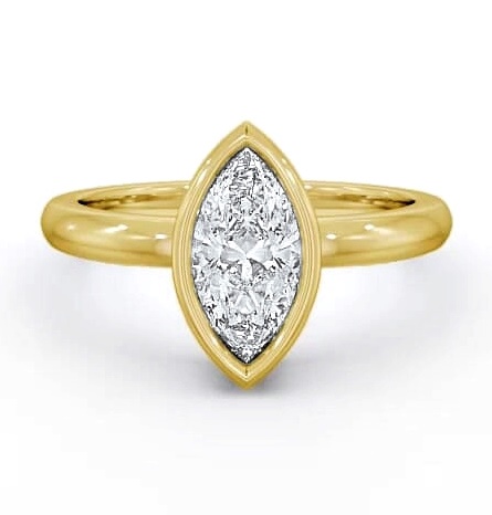 Marquise Diamond Open Bezel Engagement Ring 9K Yellow Gold Solitaire ENMA4_YG_THUMB2 