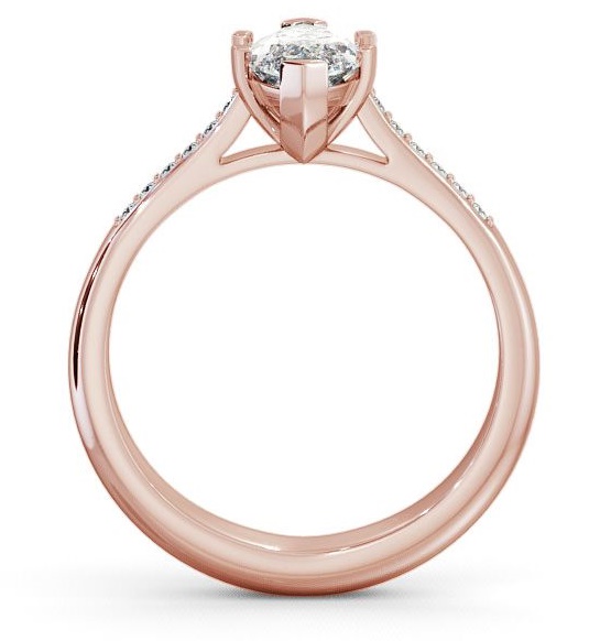 Marquise Diamond Classic 6 Prong Engagement Ring 9K Rose Gold Solitaire with Channel Set Side Stones ENMA5S_RG_THUMB1