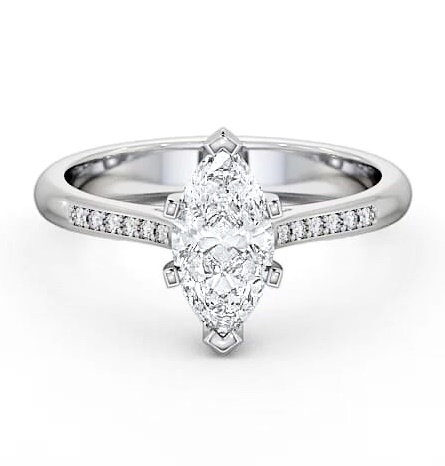 Marquise Diamond Classic 6 Prong Ring 9K White Gold Solitaire ENMA5S_WG_THUMB1