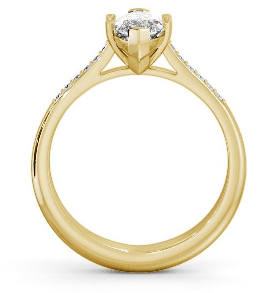 Marquise Diamond Classic 6 Prong Engagement Ring 18K Yellow Gold Solitaire with Channel Set Side Stones ENMA5S_YG_THUMB1