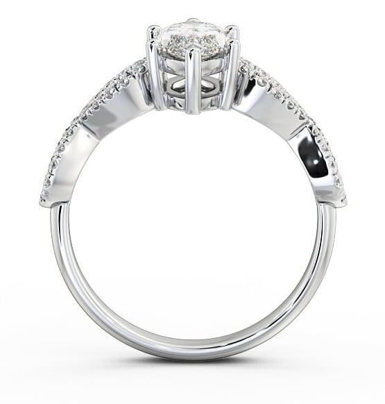 Marquise Diamond Infinity Style Band Engagement Ring Platinum Solitaire with Channel Set Side Stones ENMA6_WG_THUMB1