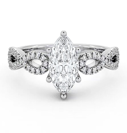 Marquise Diamond Infinity Style Band Ring Platinum Solitaire ENMA6_WG_THUMB1