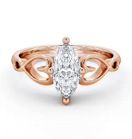 Marquise Diamond with Heart Band Ring 18K Rose Gold Solitaire ENMA7_RG_THUMB1